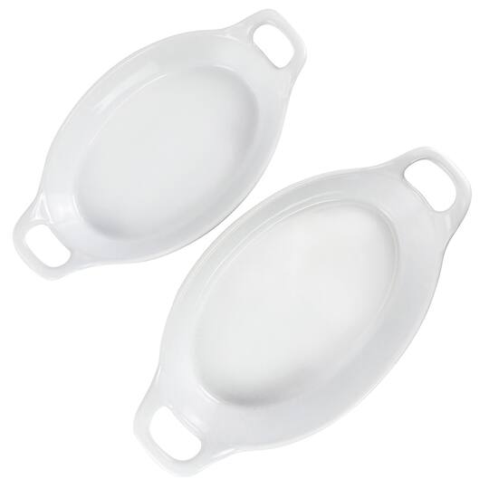 Martha Stewart White Oval Stoneware Baker Set